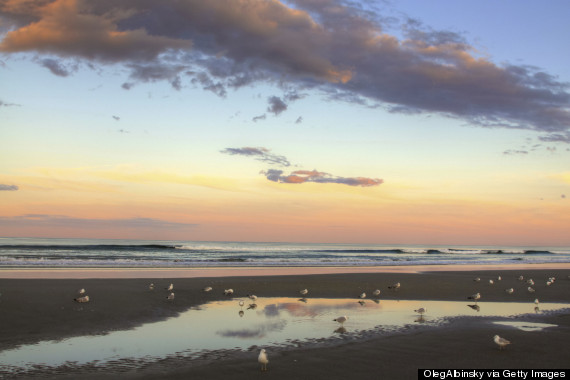 Ogunquit beach at sunset, Maine.